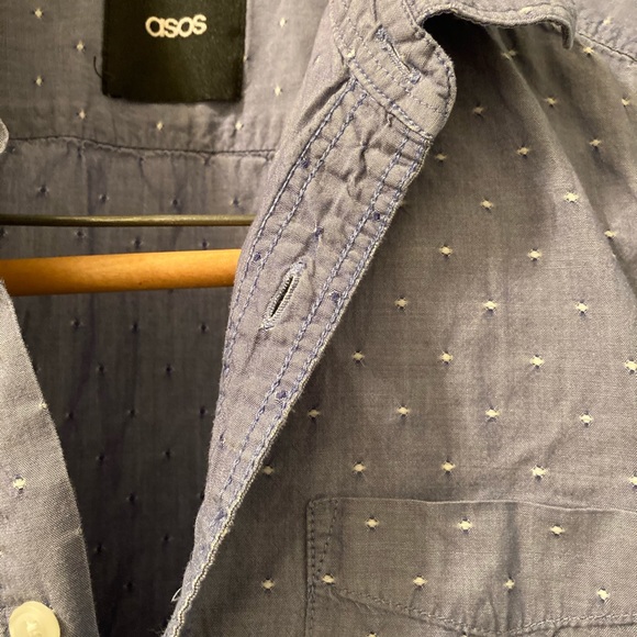 ASOS Blue Chambray shirt sleeve XS - Picture 3 of 3